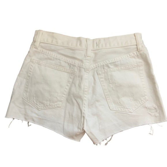 We The Free White Out Distressed Button Fly Denim Shorts - Picture 2 of 8
